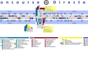 Concourse D food map Atlanta airport terminal