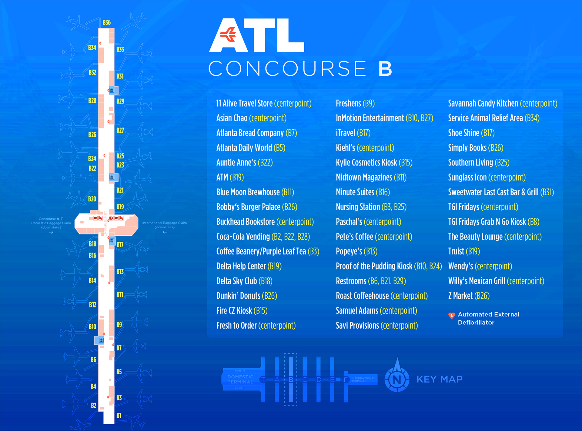 food concourse b atlanta airport