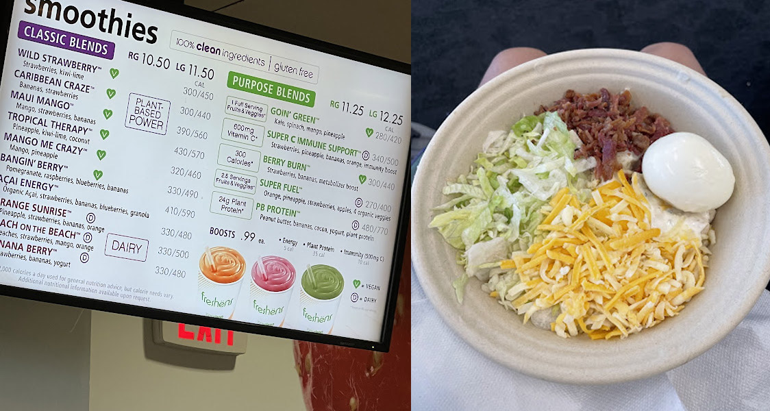 Freshen's atlanta airport menu food