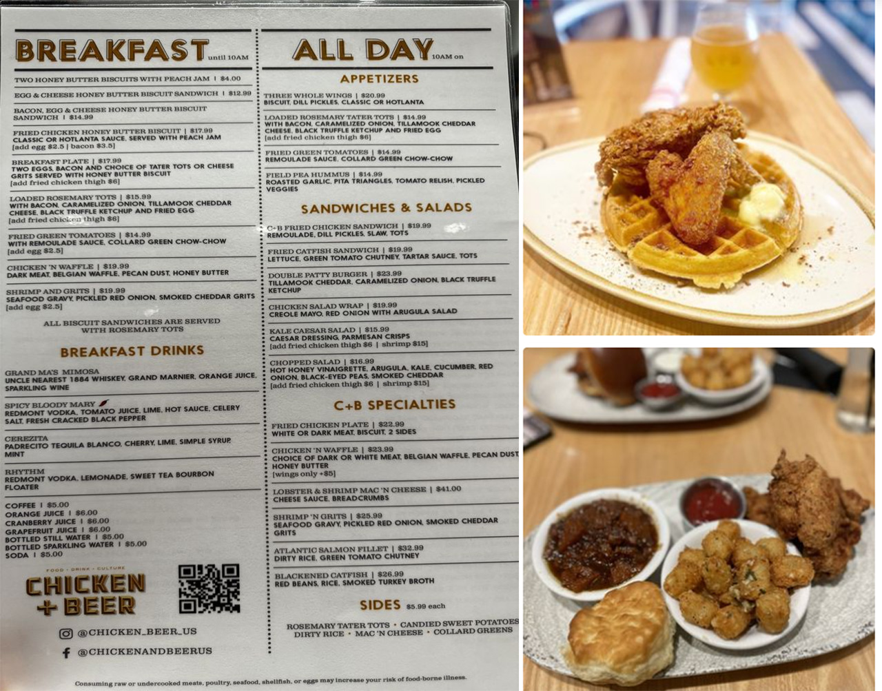 Chicken + Beer atlanta airport menu